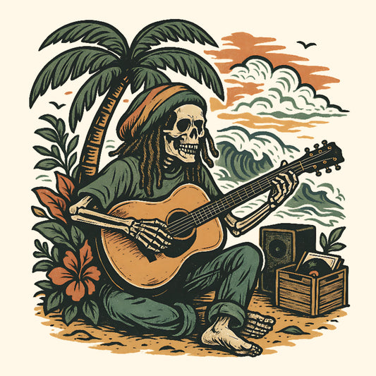 Reggae Riddim T-Shirt Design Closeup