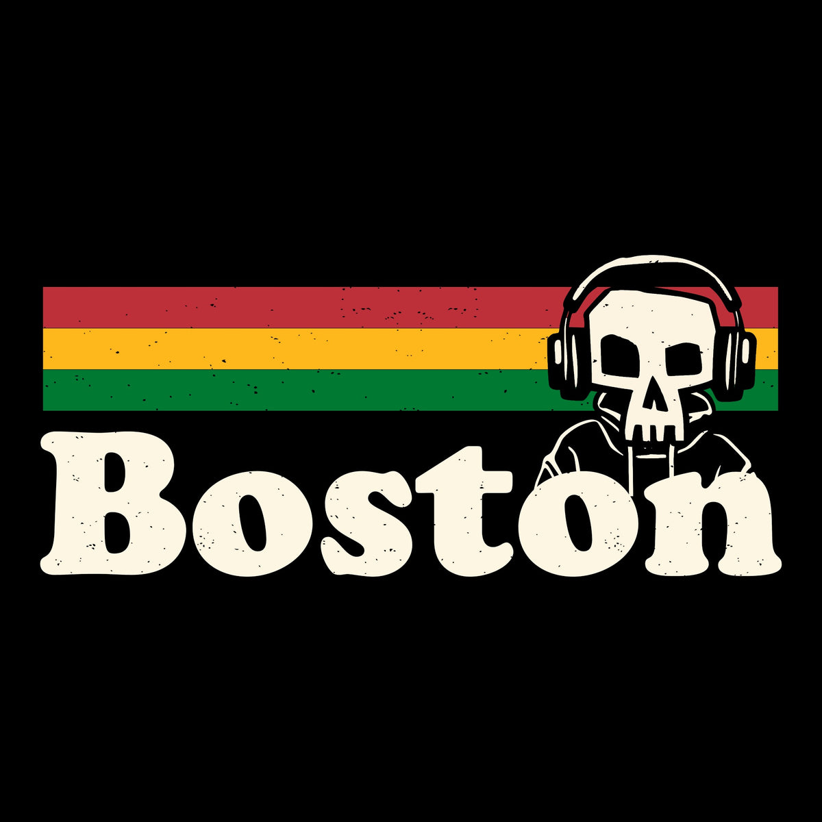 Retro Boston Tee Black Design
