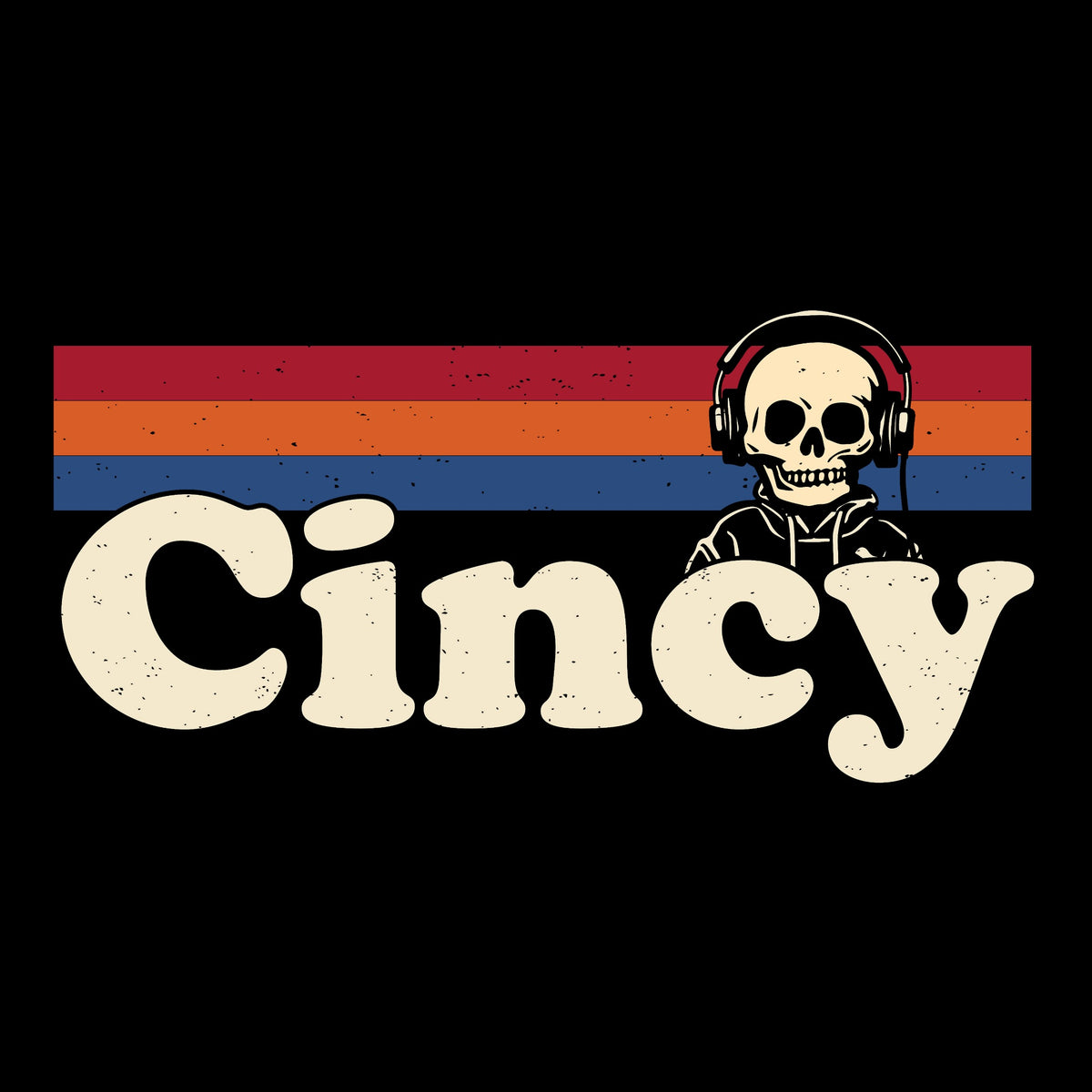 Retro Cincy Tee Design Black
