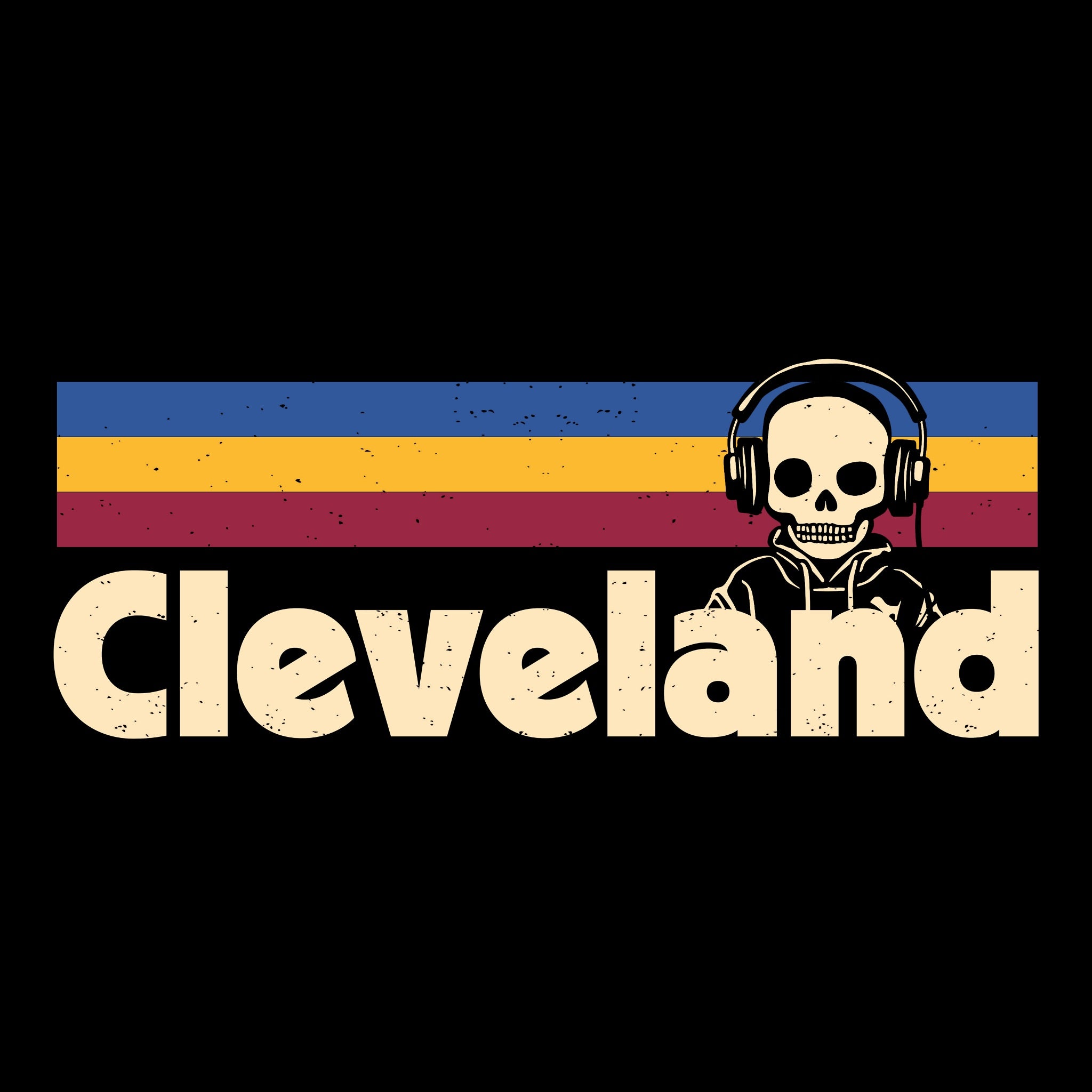 Retro Cleveland Tee Design Black