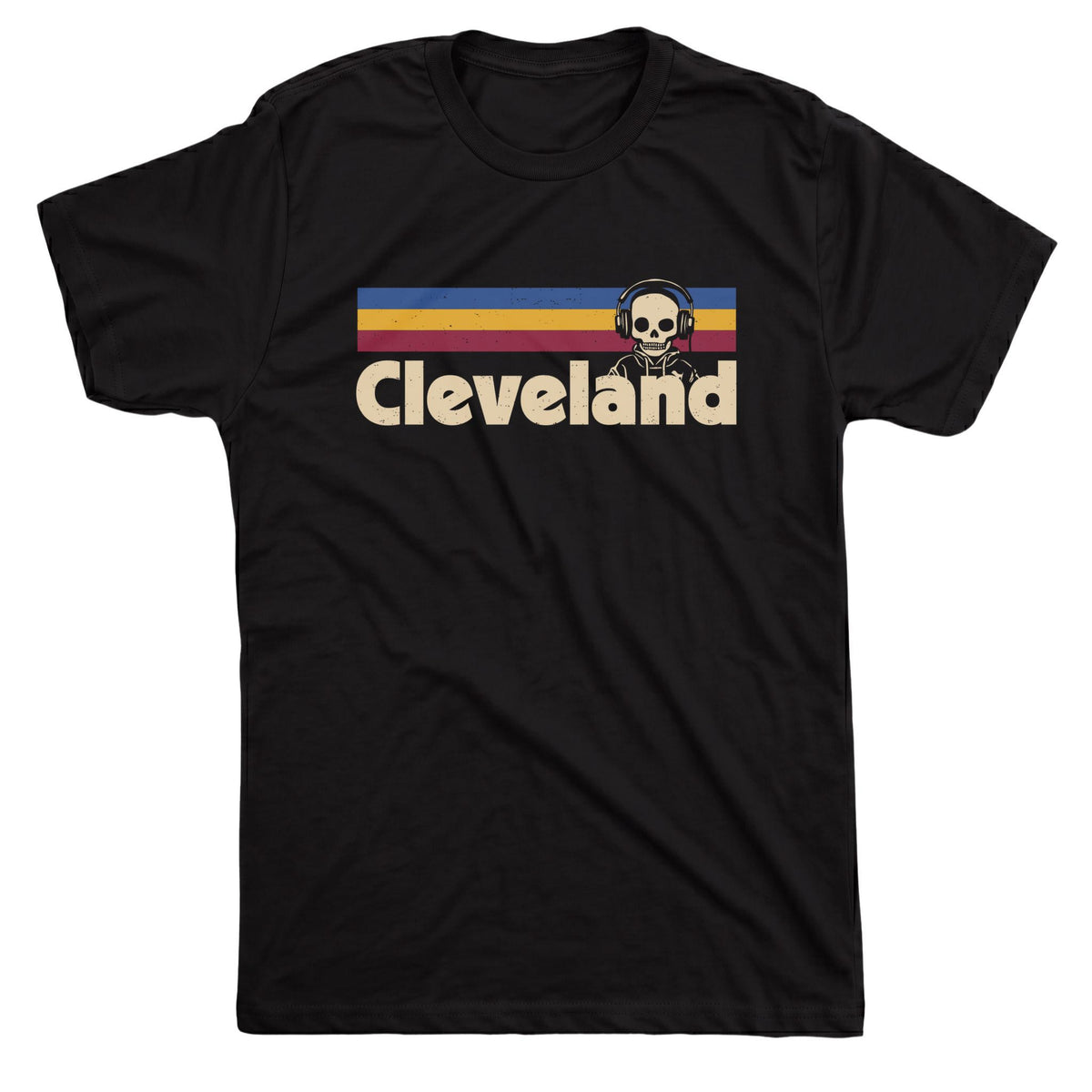 Retro Cleveland Tee Black Mockup