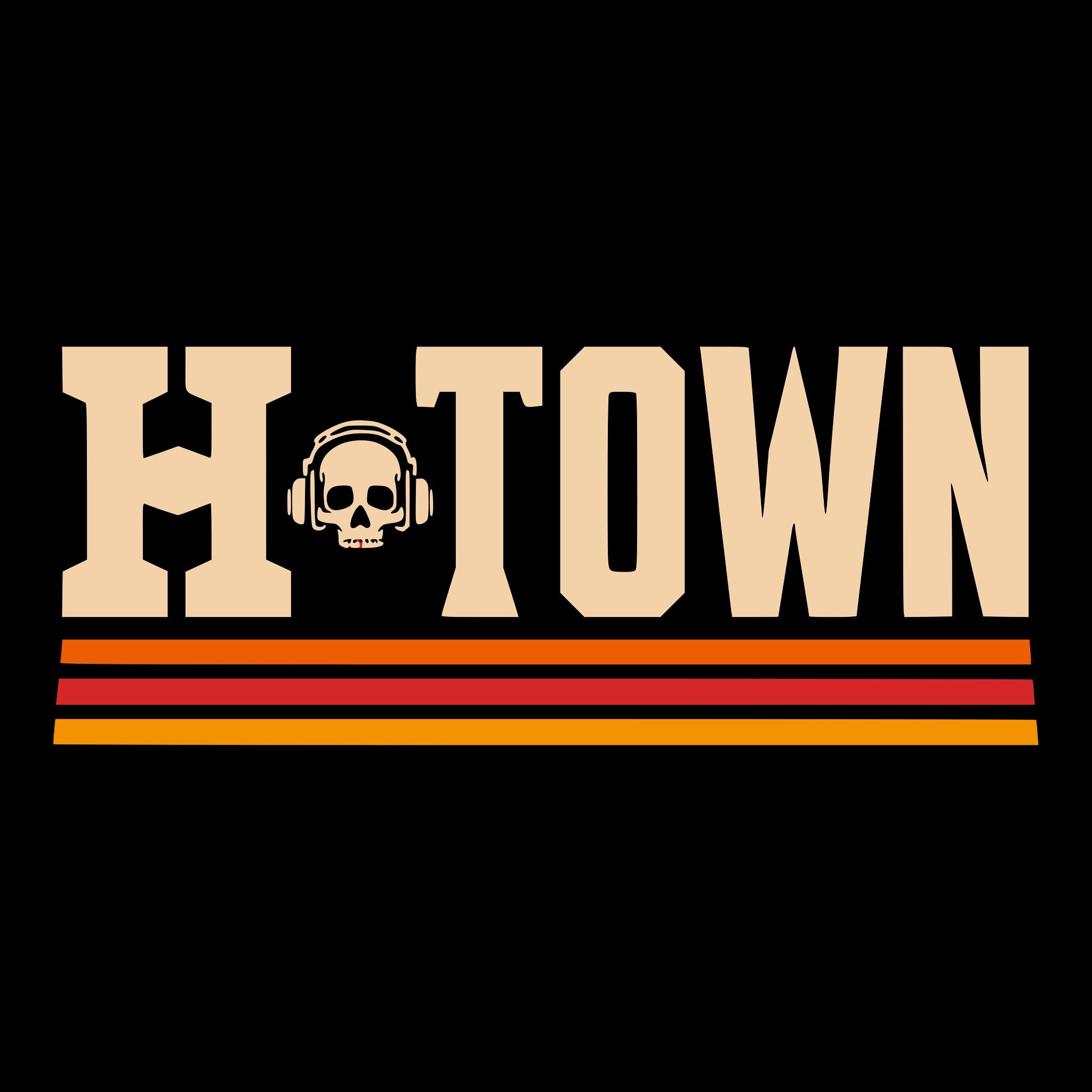 Retro H-Town Tee Black Design