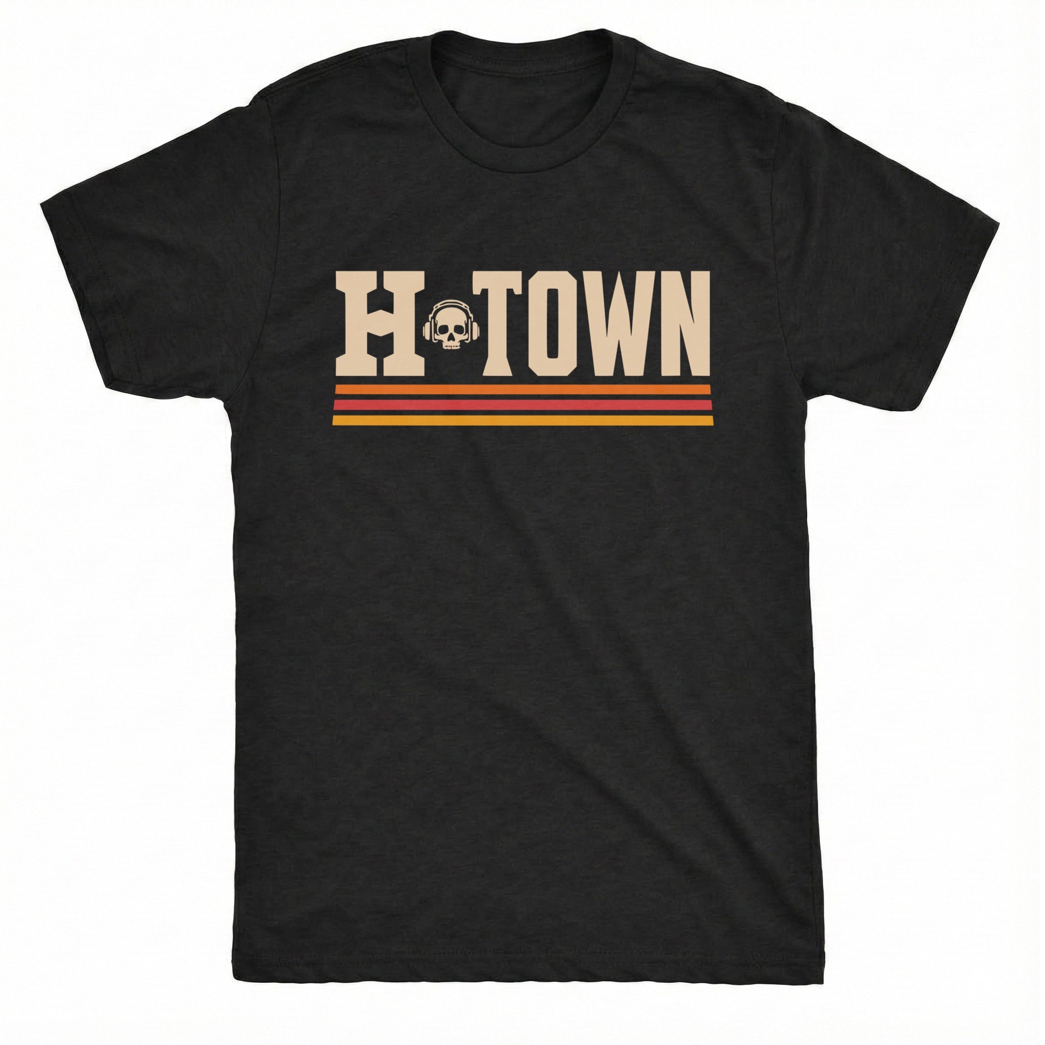 Retro H-Town Tee Black Mockup
