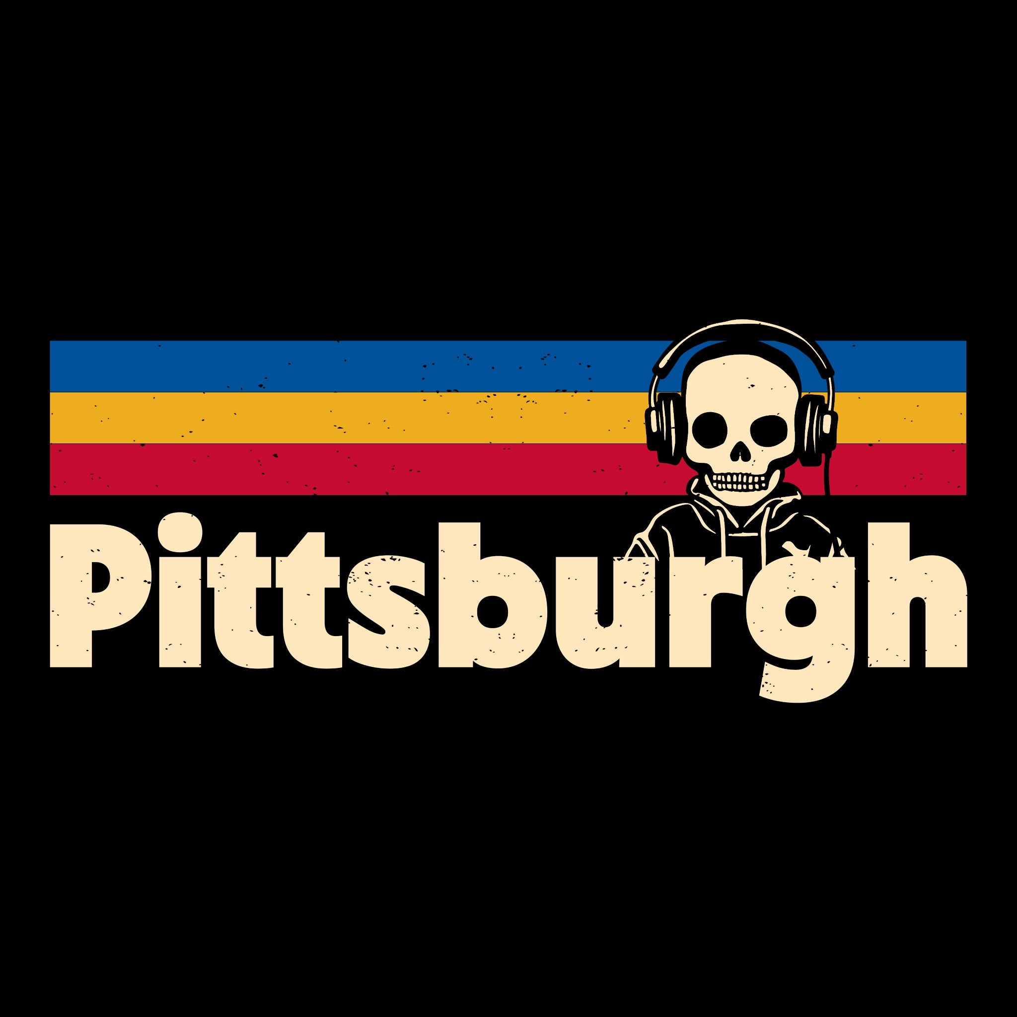 Retro Pittsburgh Tee Black Design