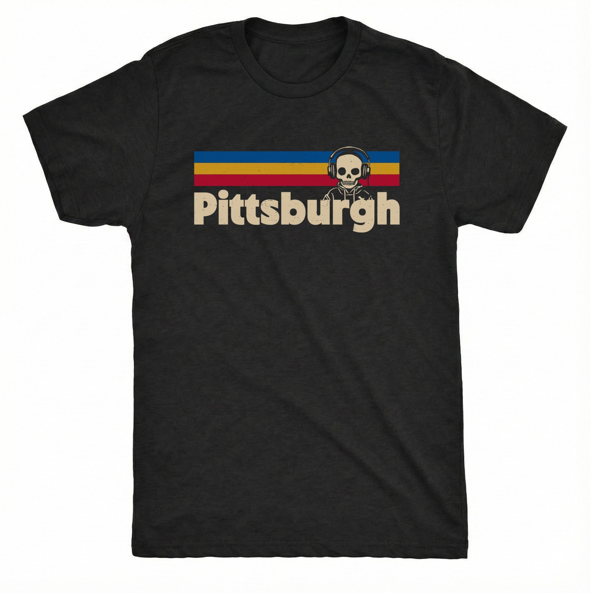 Retro Pittsburgh Tee Black Mockup