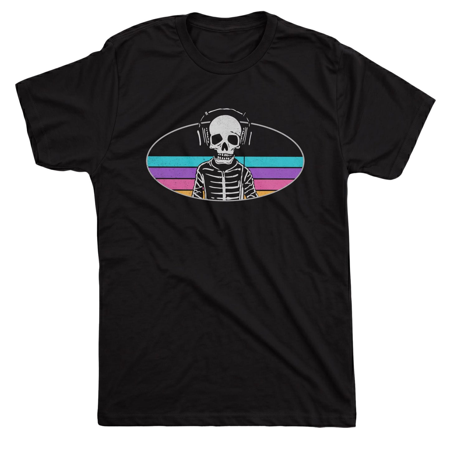 Retro Skull Tee Black Mockup