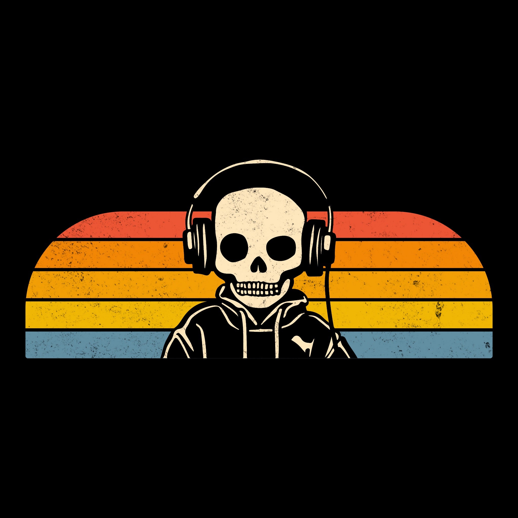 Retro Stripes Tee Black Design