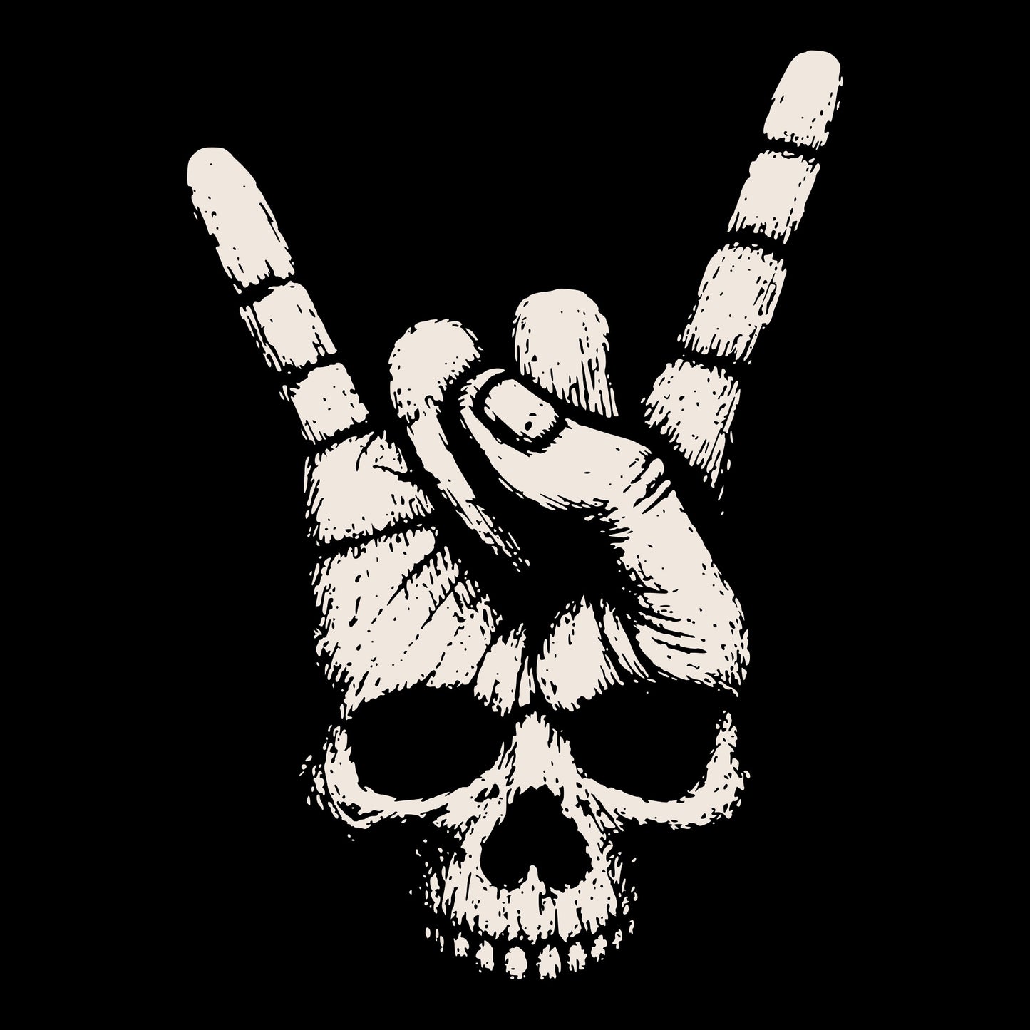 Rock Skull Tee Black Design