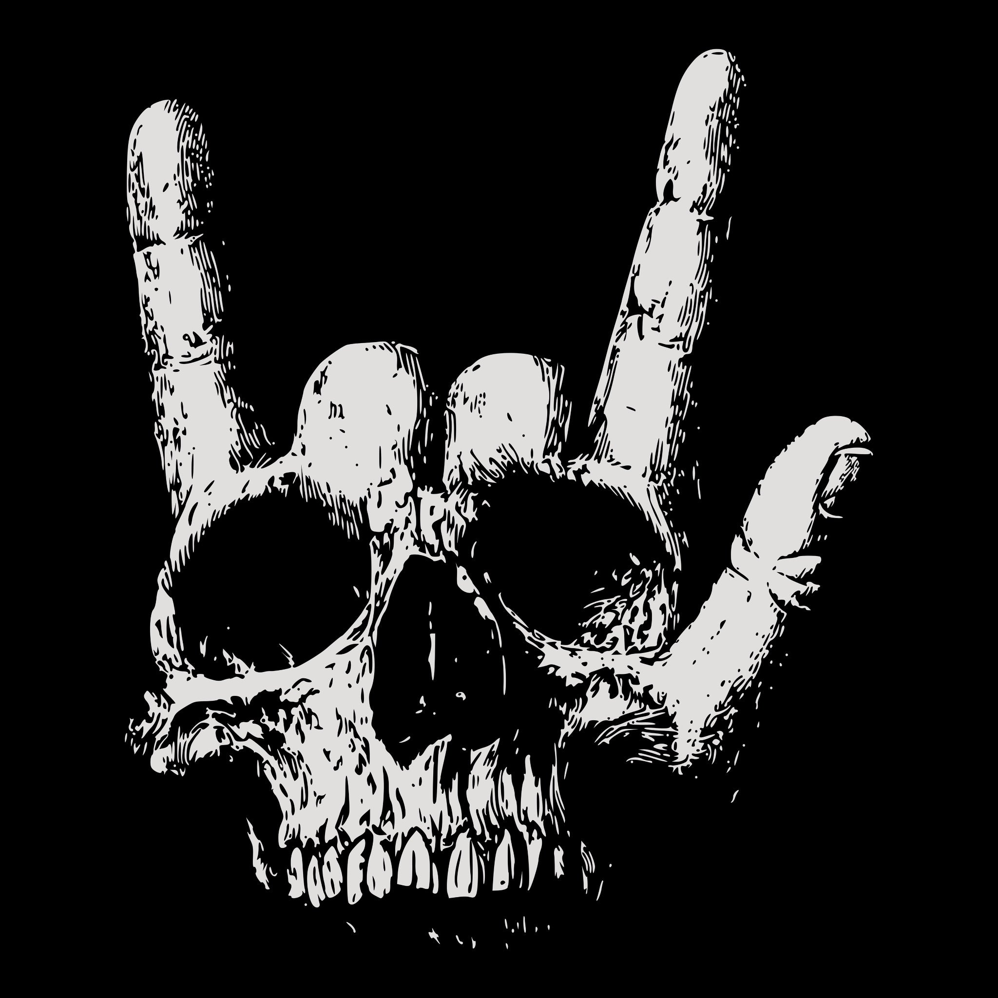Rock Skull Tee Design Black