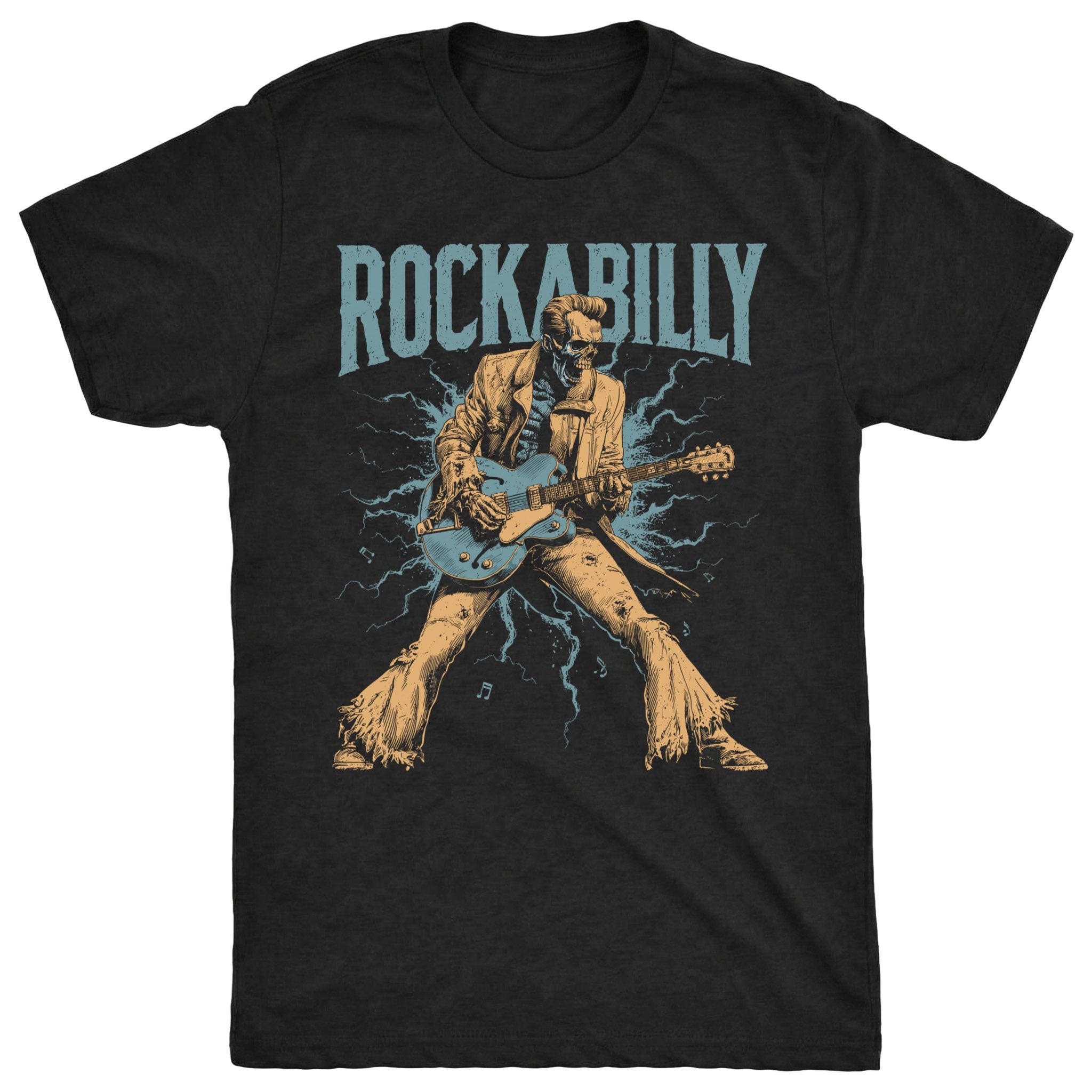 Rockabilly Tee Black Mockup