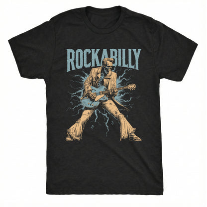 Rockabilly Tee Black Mockup