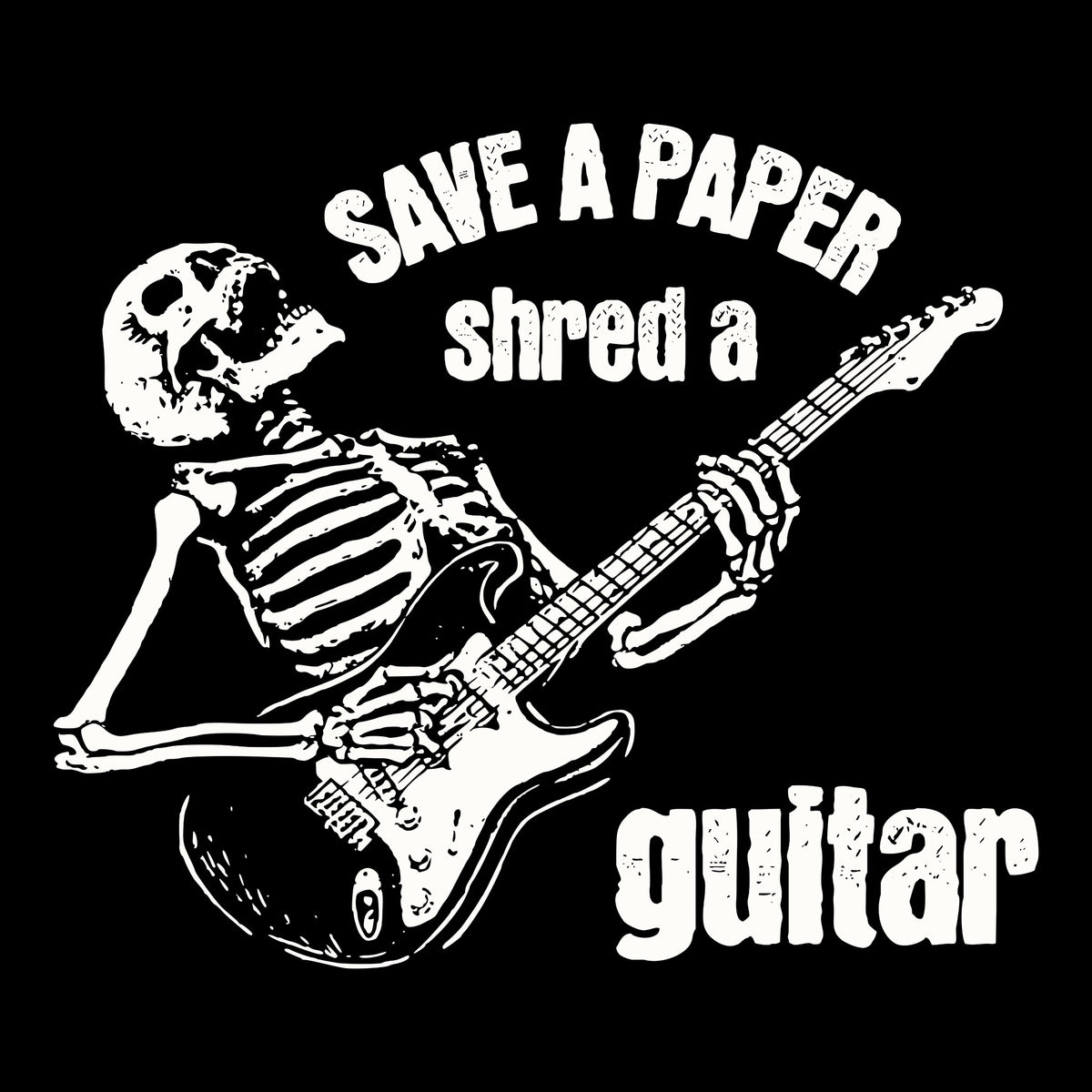 Save Paper Tee Black Design