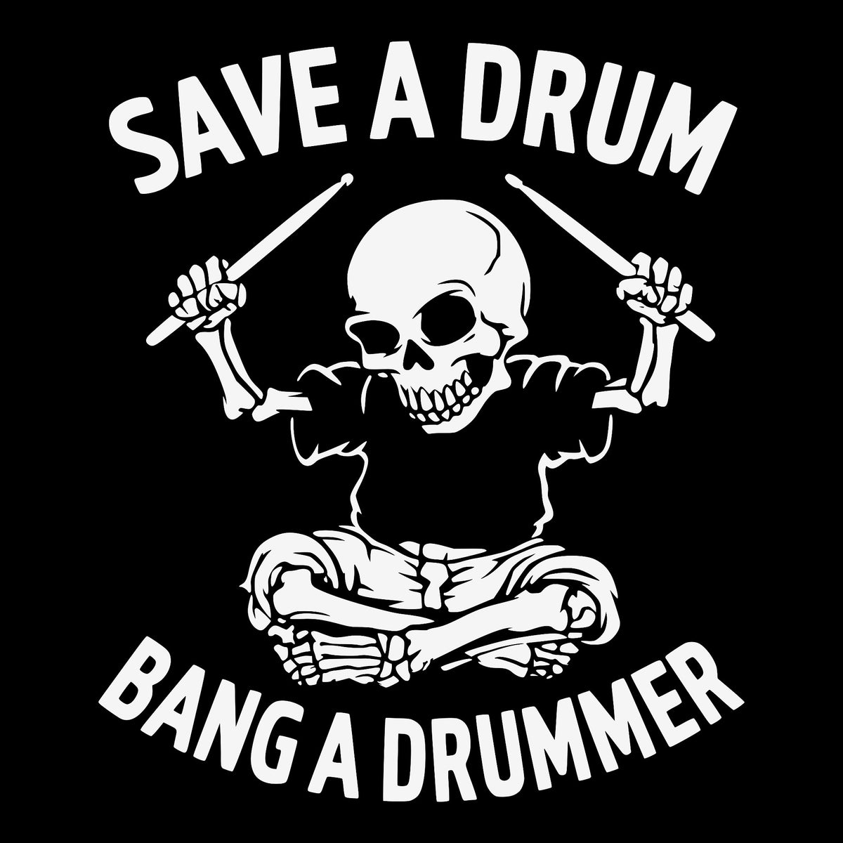 Save a Drum Tee Black Design