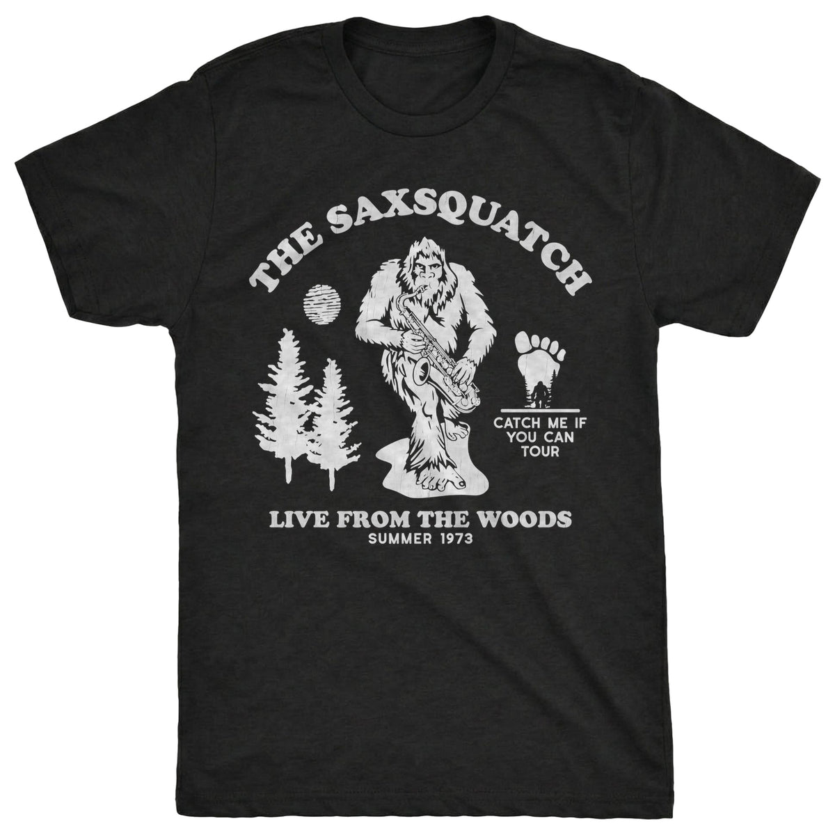 Saxsquatch Tee Black Mockup
