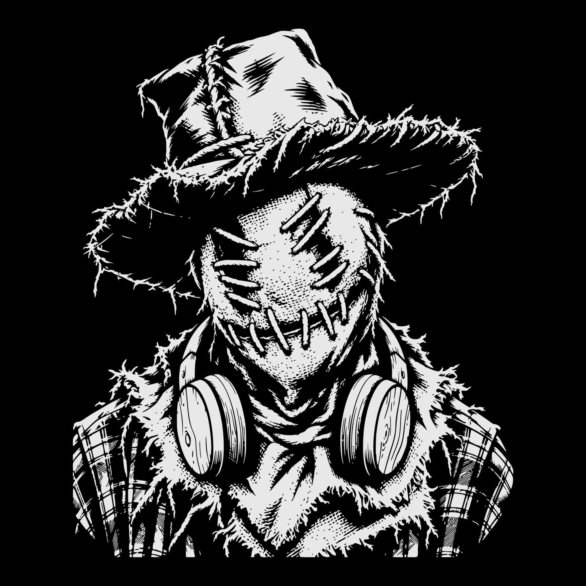 Scarecrow DJ Tee Black Design