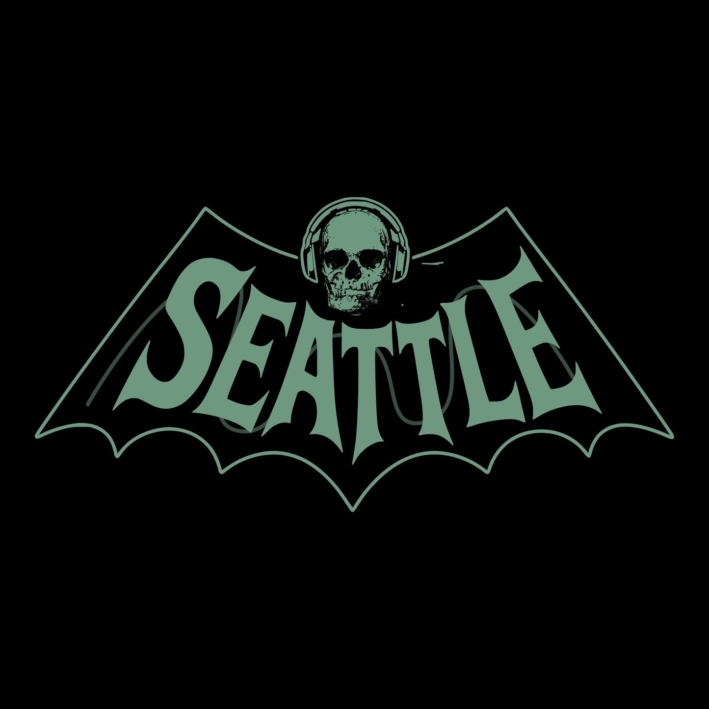 Seattle Bat Tee Black Design
