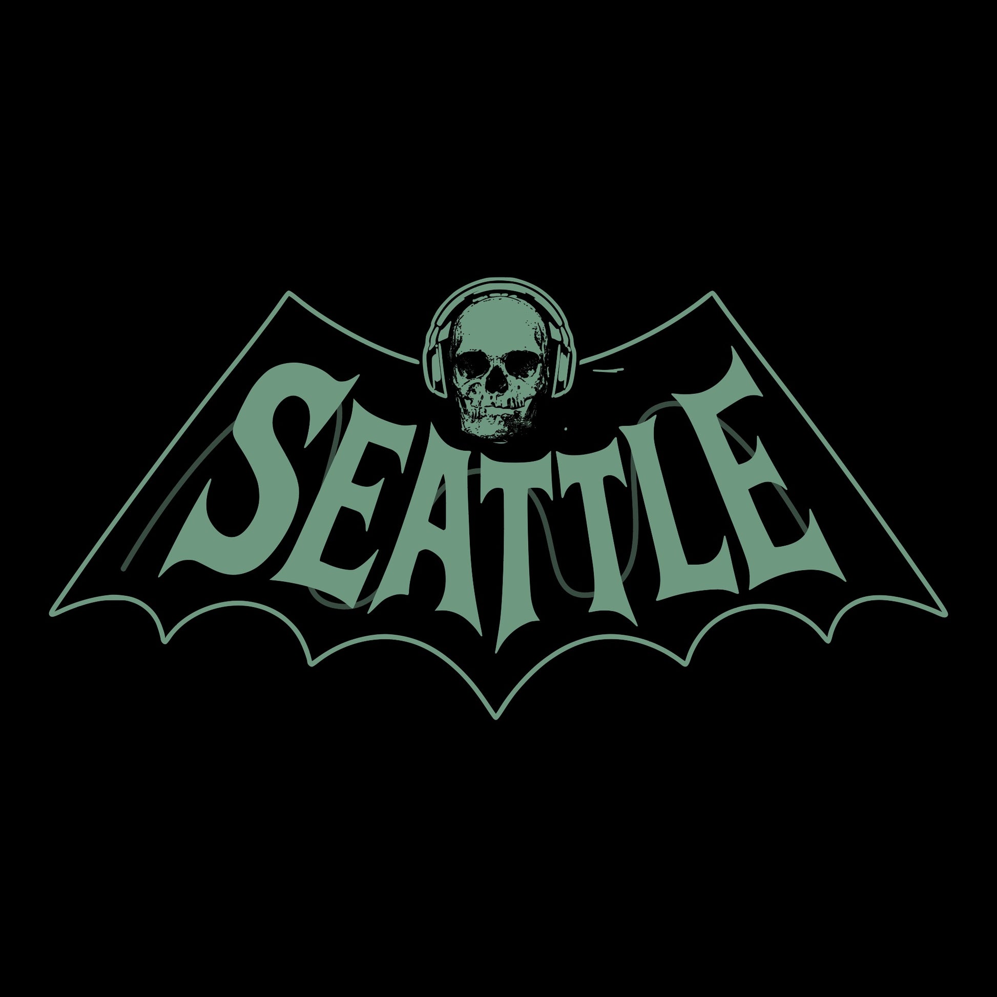 Seattle Bat Tee Black Design