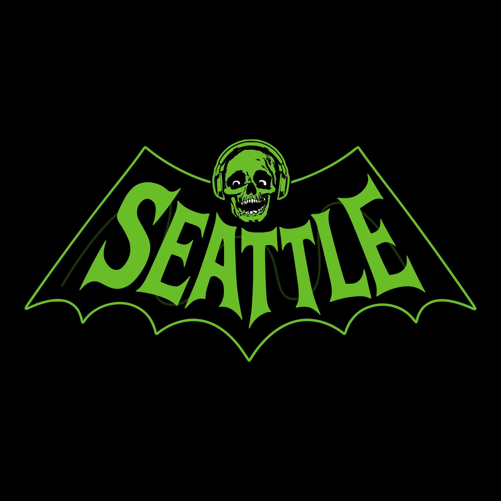 Seattle Bat Tee Design Black