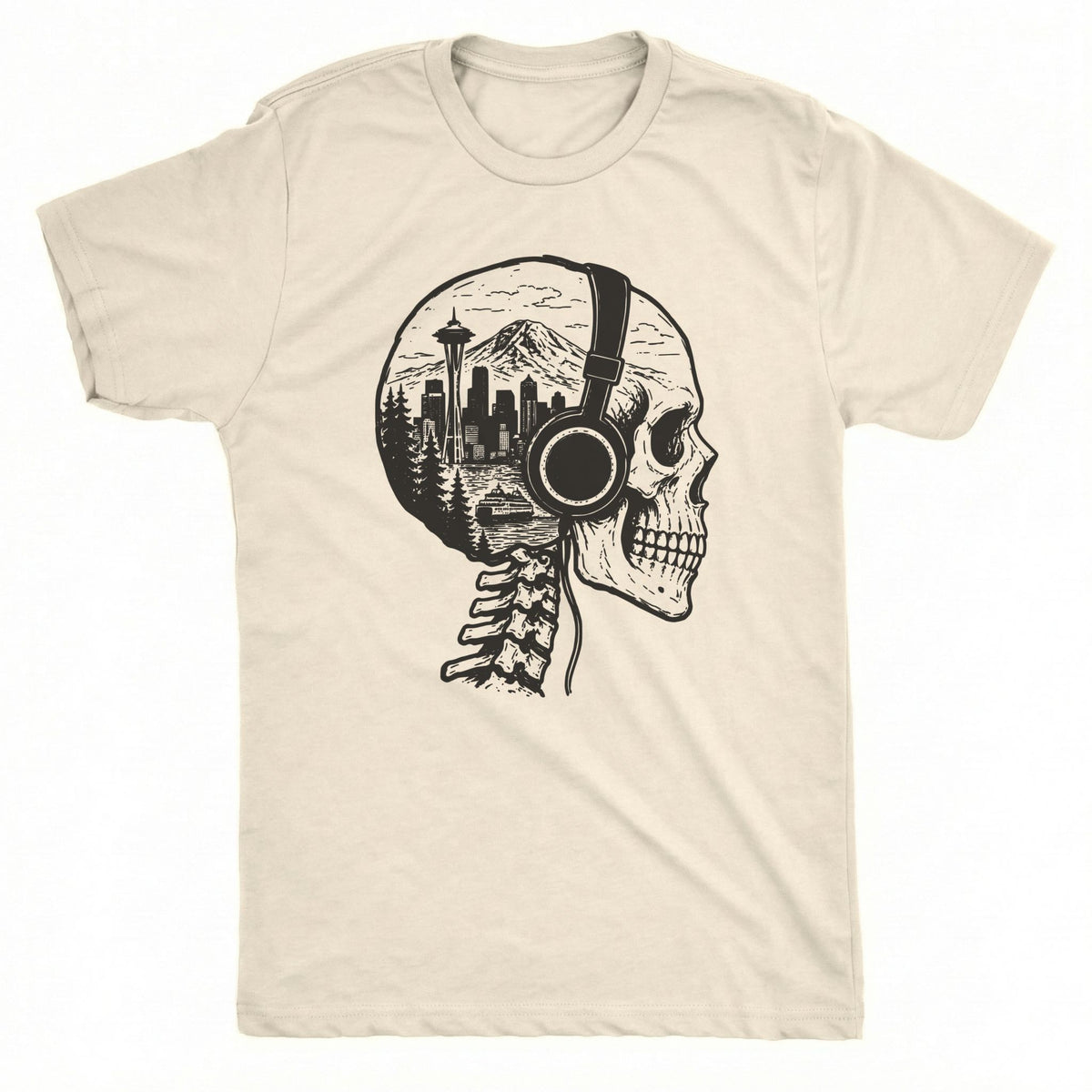 Seattle Brain Tee Natural Mockup