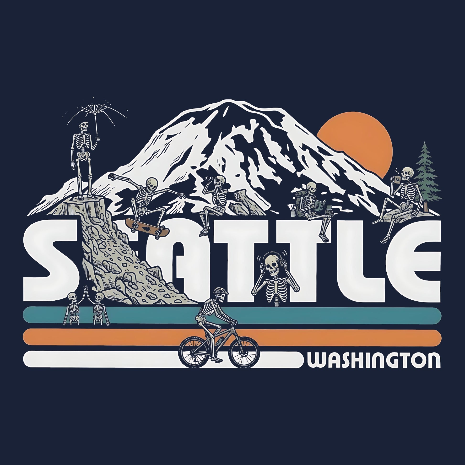 Seattle Friends Tee Navy Design