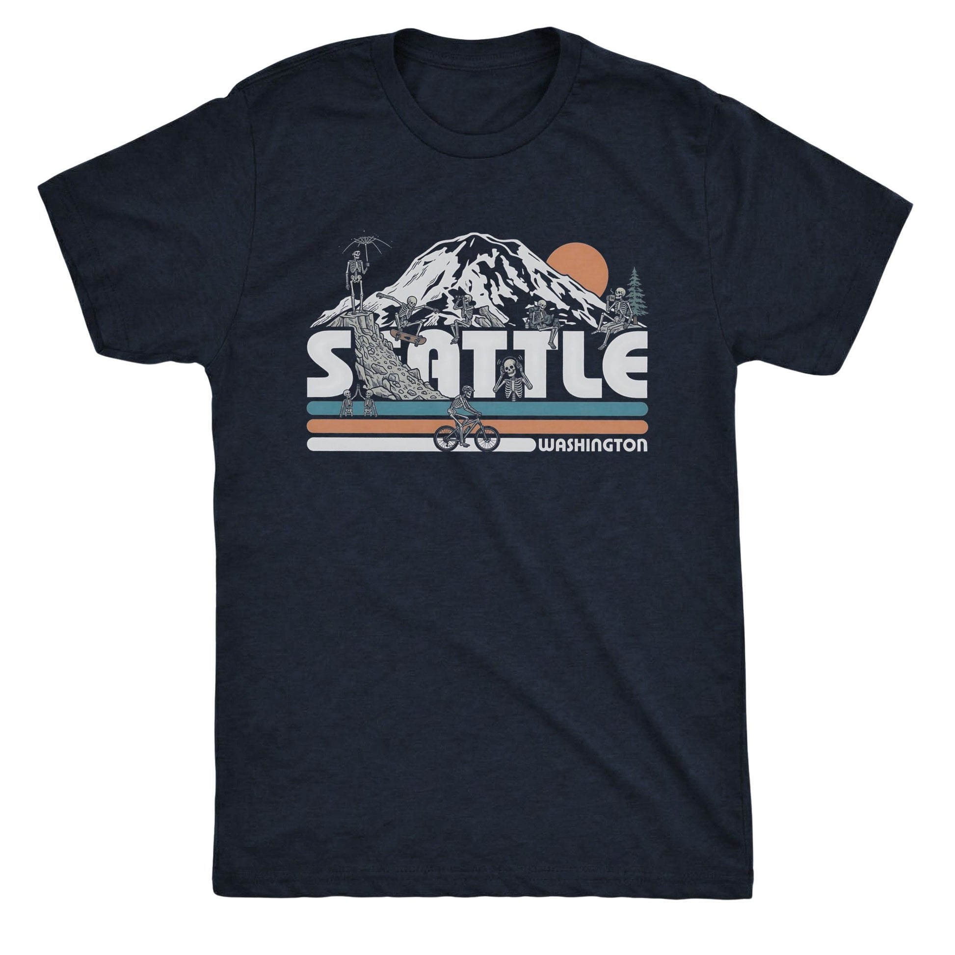 Seattle Friends Tee Navy Mockup