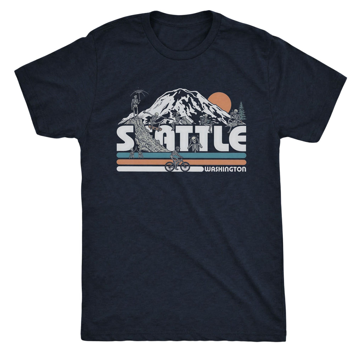 Seattle Friends Tee Navy Mockup