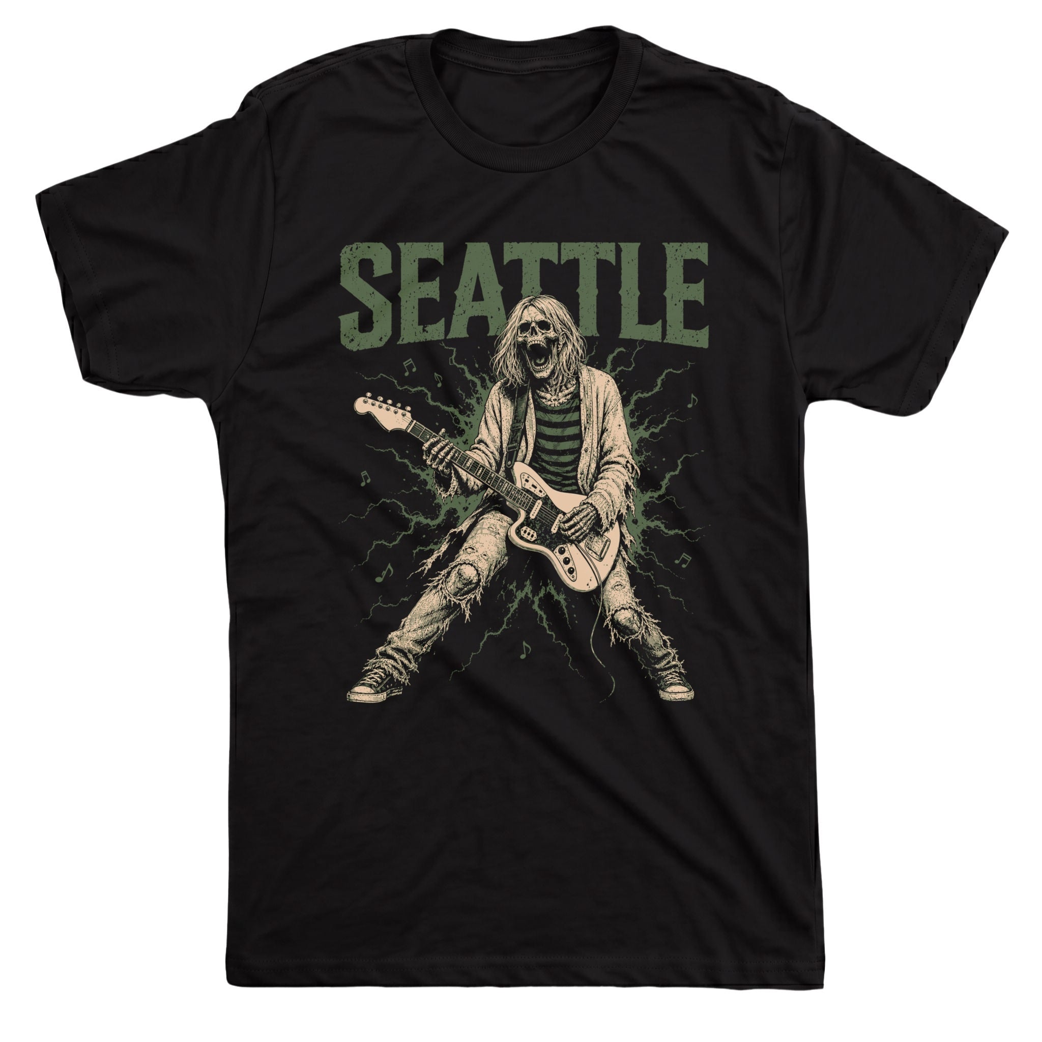 Seattle Grunge Tee Black Mockup