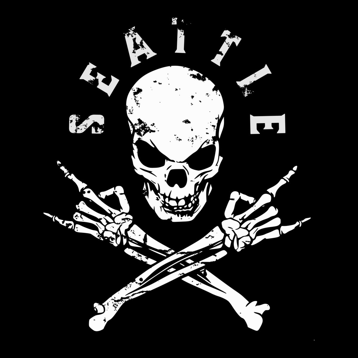 Seattle Rawks Tee Black Design