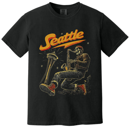 Seattle Sax Tee | Comfort Colors® 1717 Black