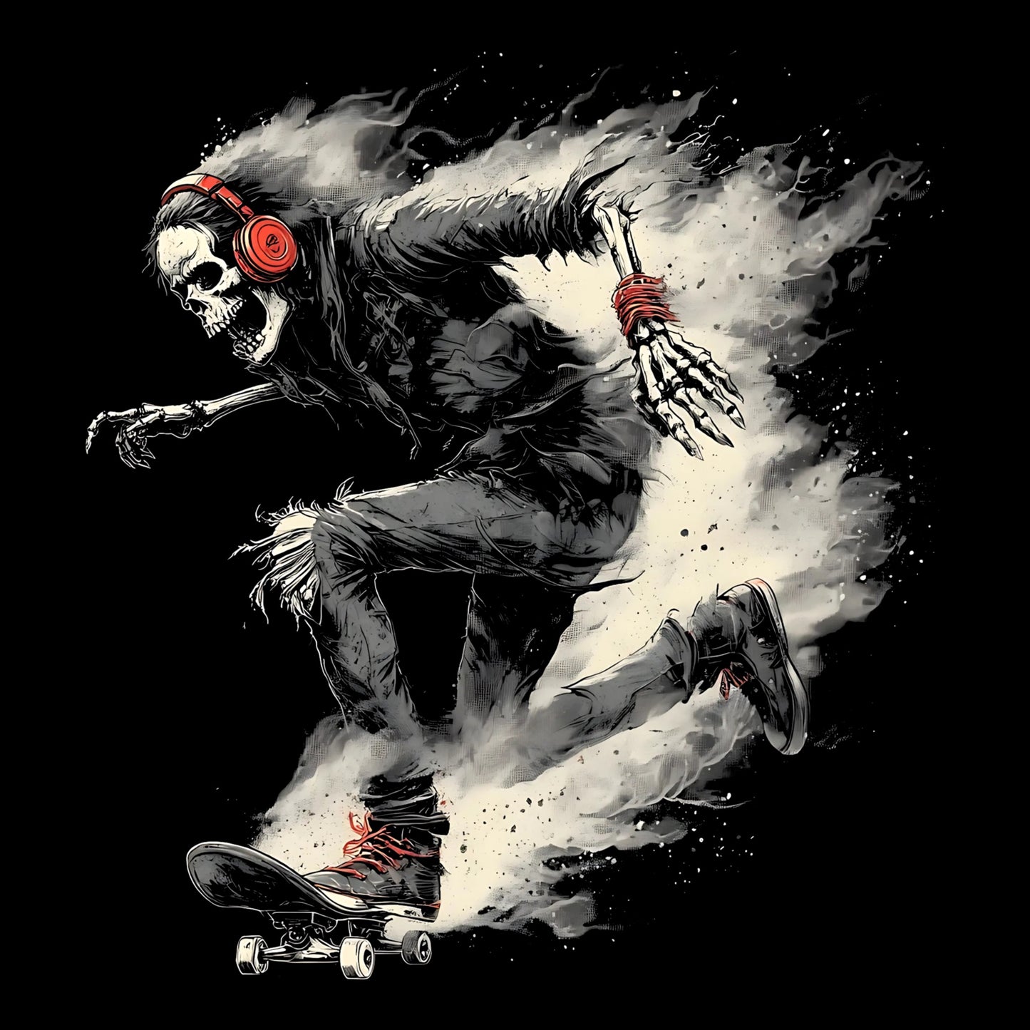 Sk8 or Die Tee Black Design