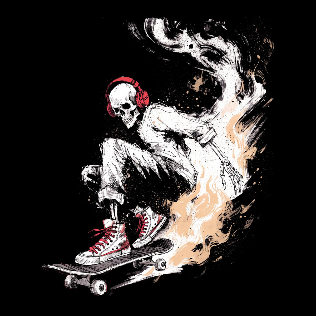 Sk8 or Die Tee Design Black