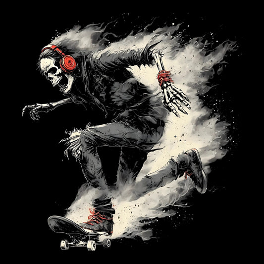 Sk8 or Die Tee Black Design