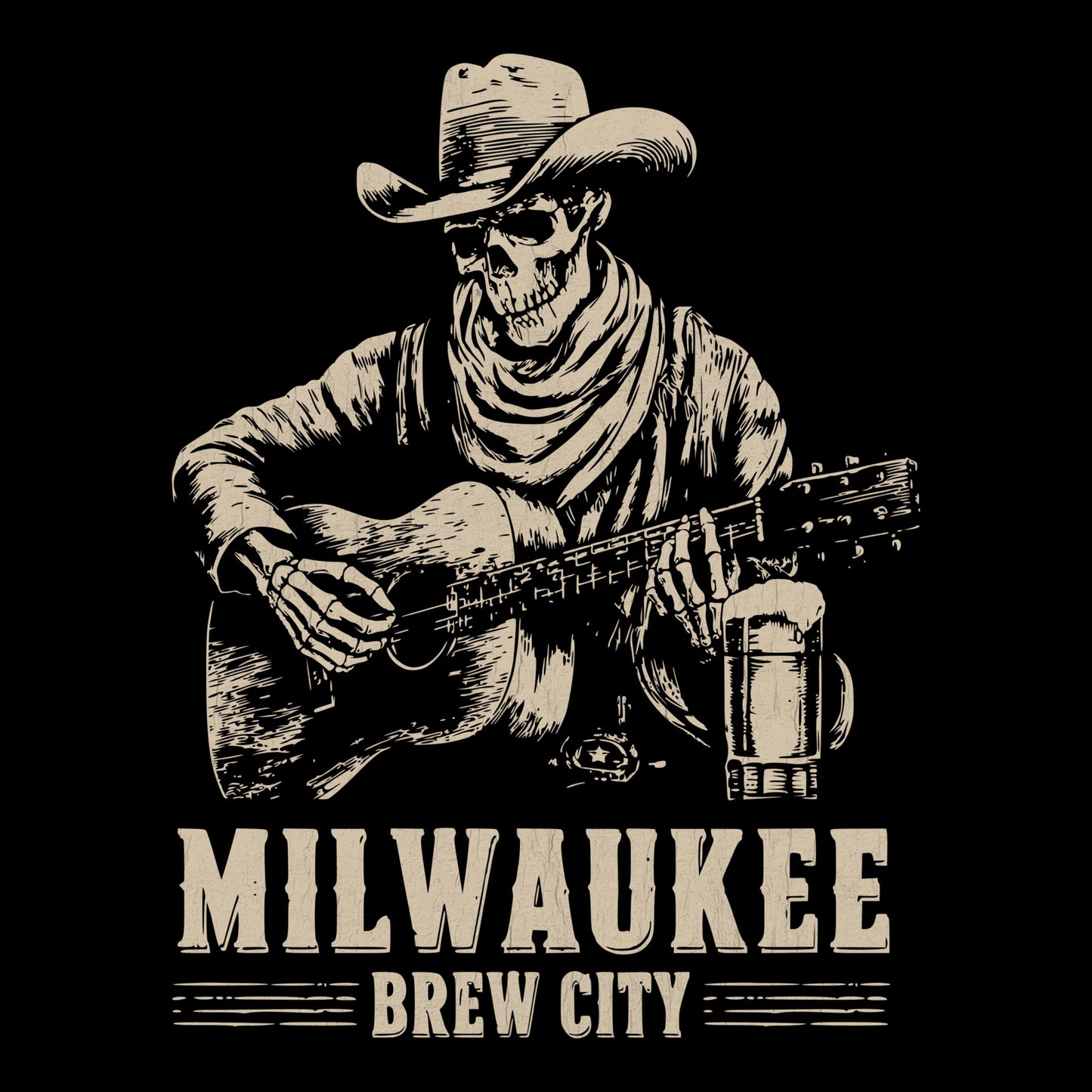 Skeleton Brew Tee Black Design