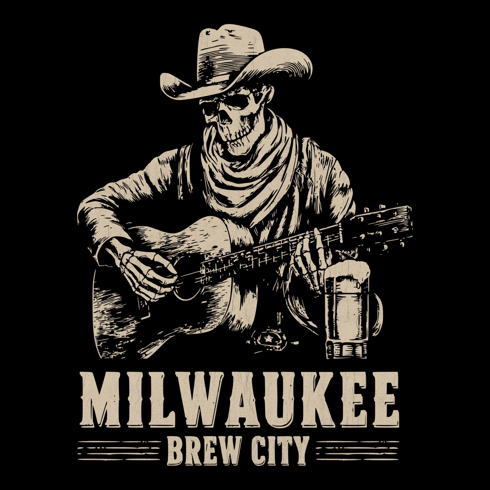 Skeleton Brew Tee Black Design