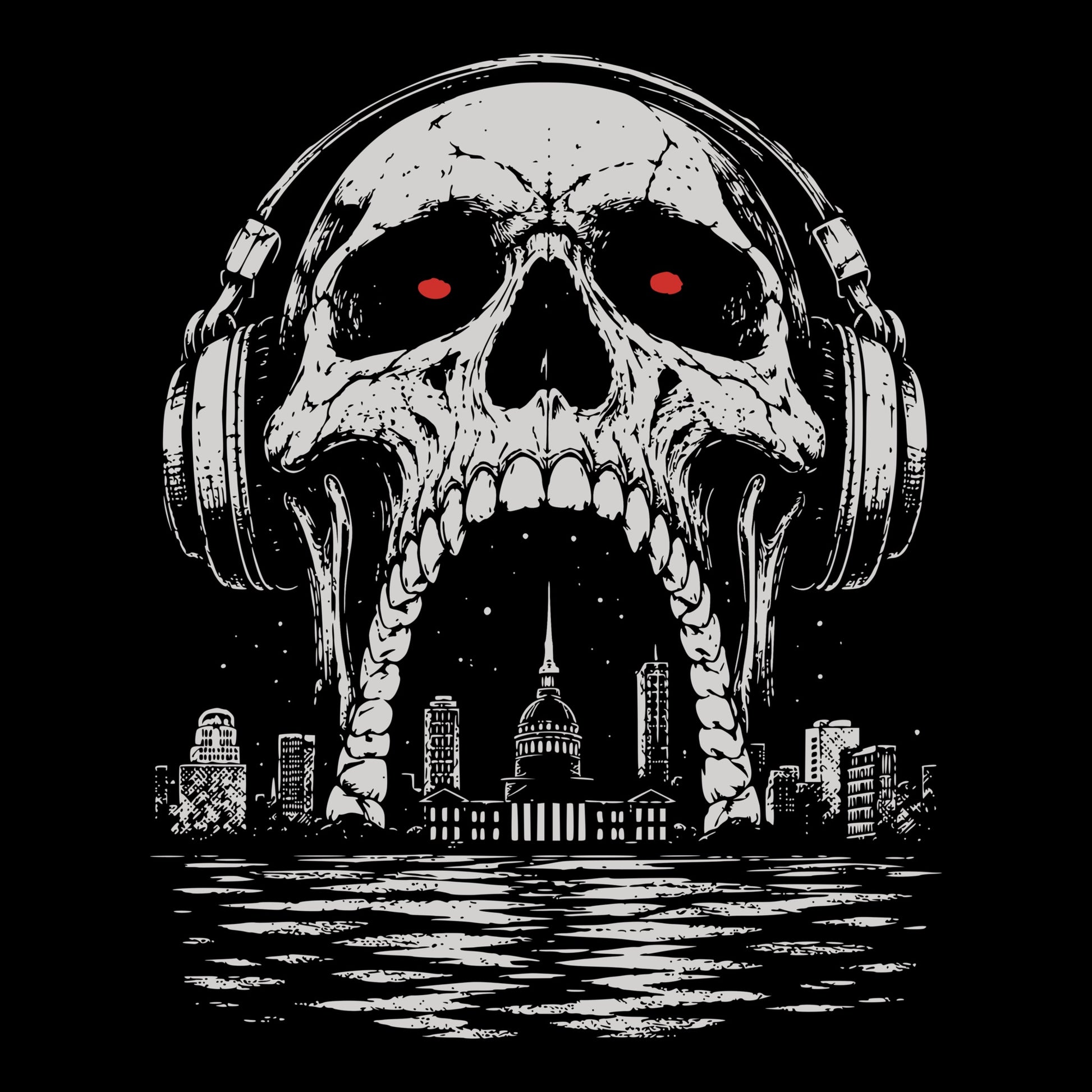 Skull Arch Tee Black Design