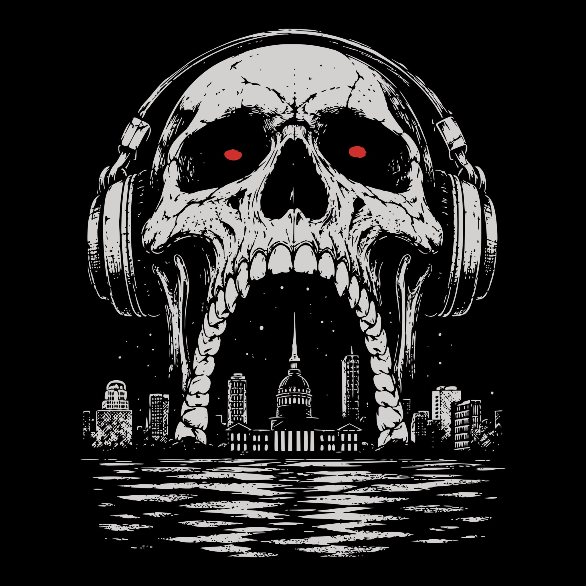 Skull Arch Tee Black Design