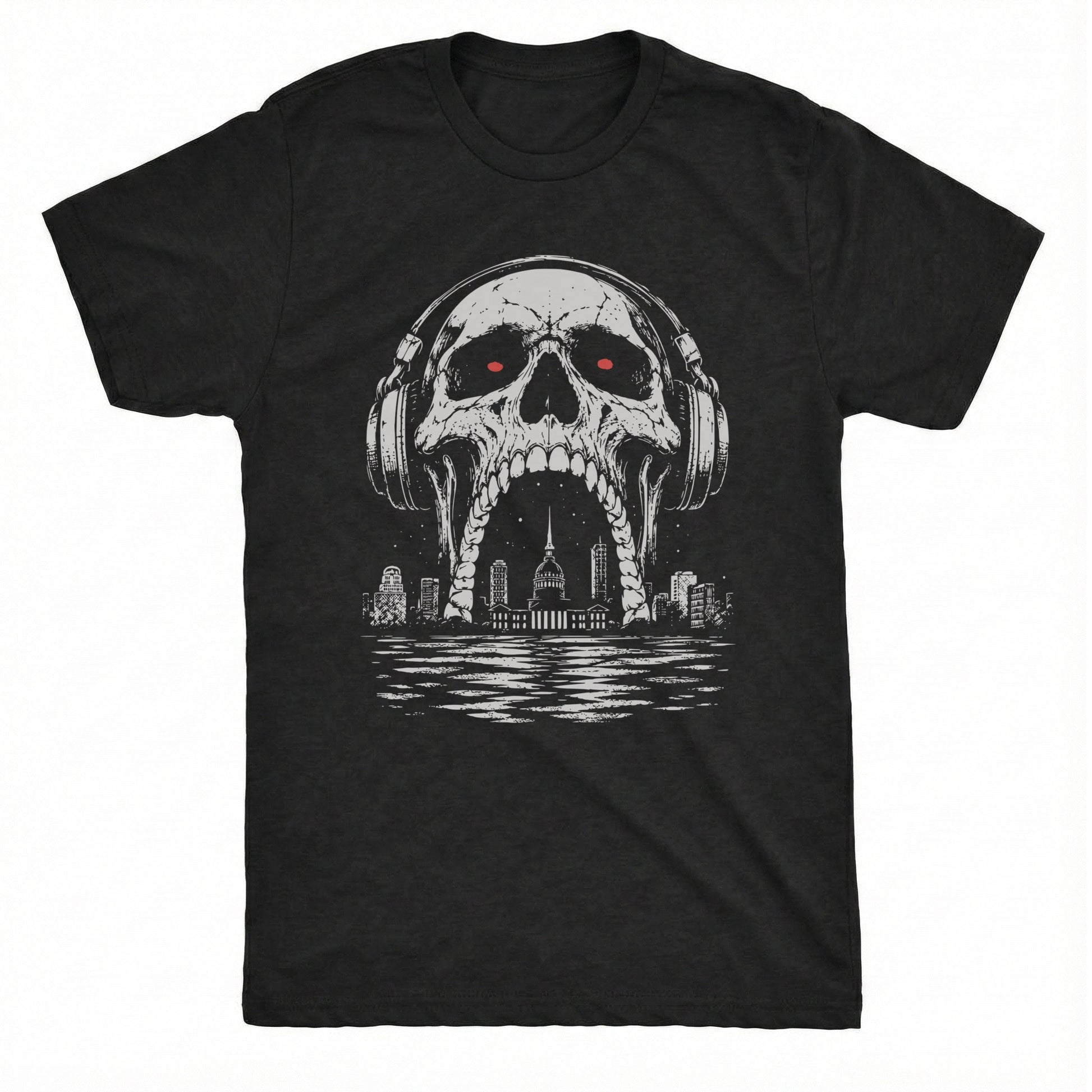 Skull Arch Tee Black Mockup