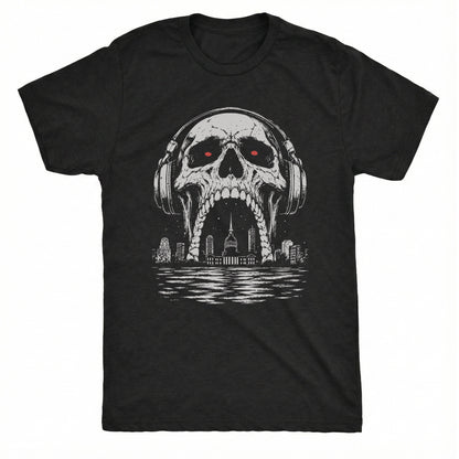 Skull Arch Tee Black Mockup