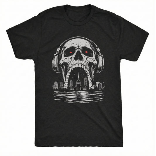 Skull Arch Tee Black Mockup
