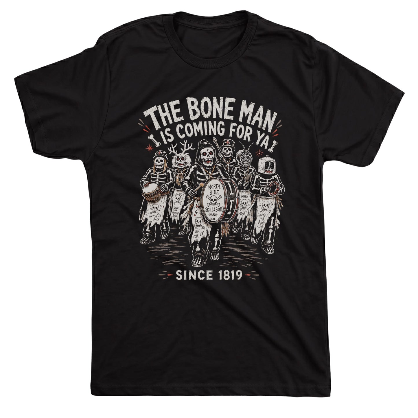Skull & Bone Gang Tee Black Mockup