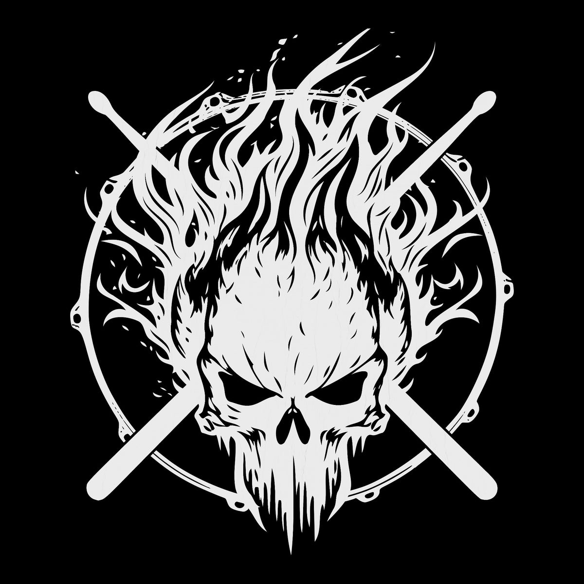 Skull & Sticks Tee Design Black