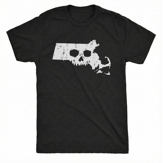 Skullchusetts Tee Black Mockup