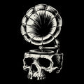 Skullophone Tee Black Design