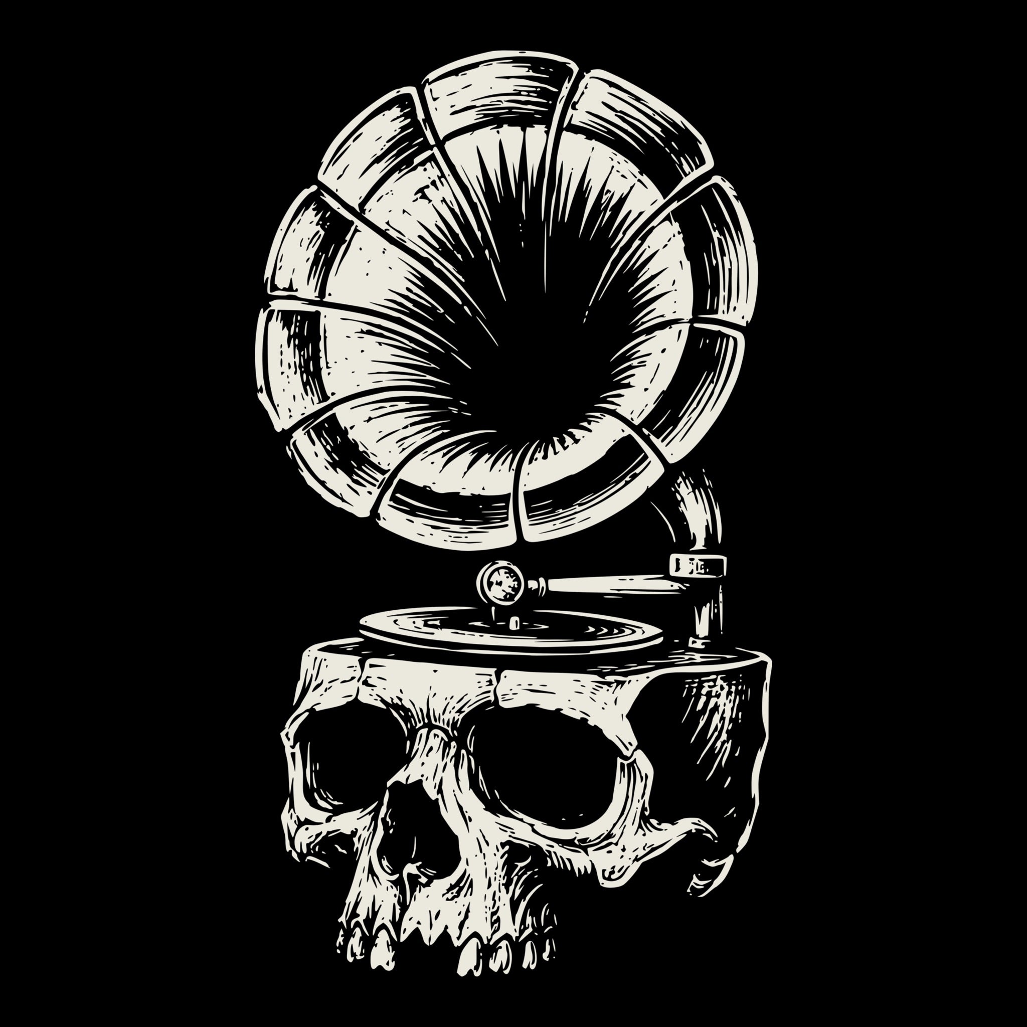 Skullophone Tee Black Design
