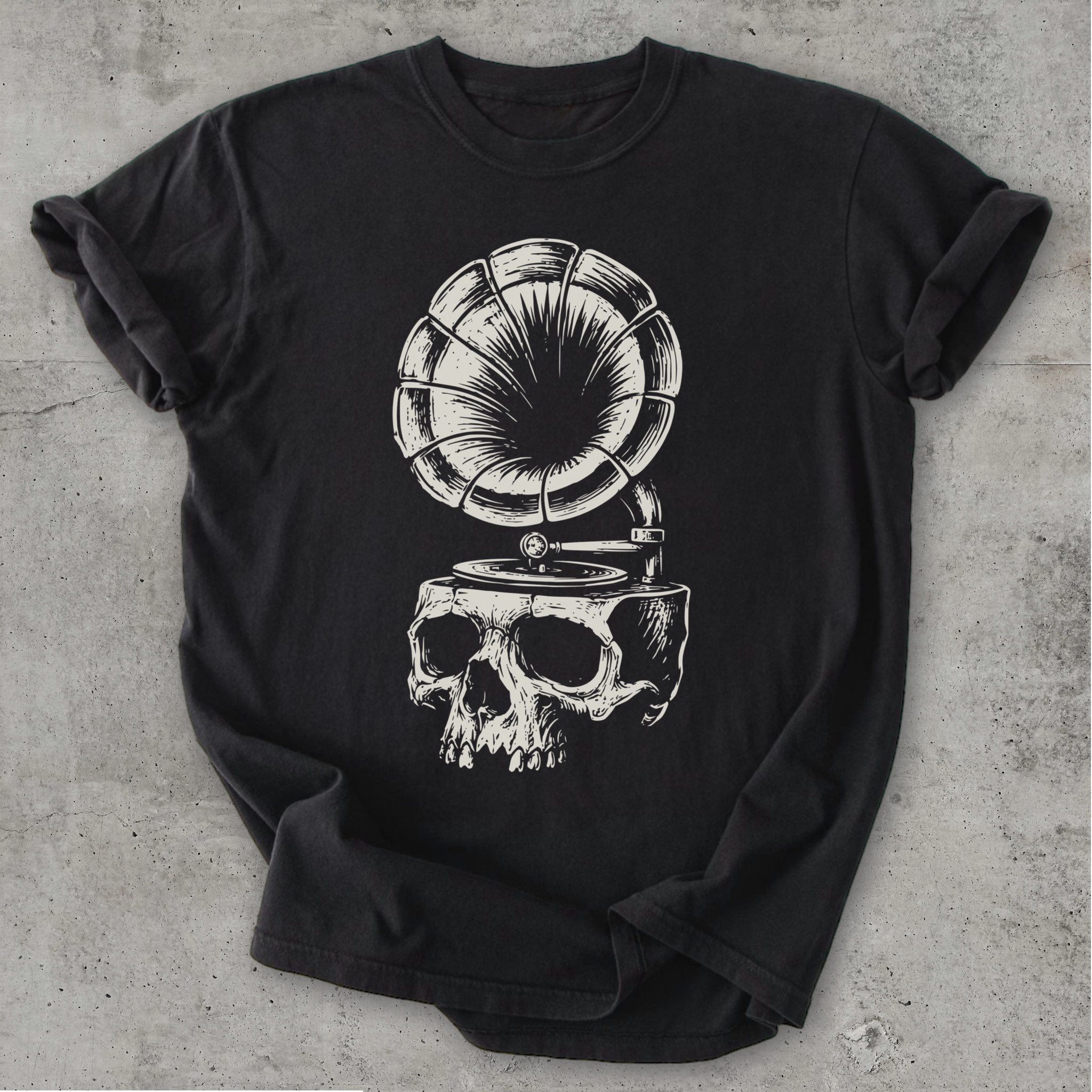 Skullophone Tee Black Mockup