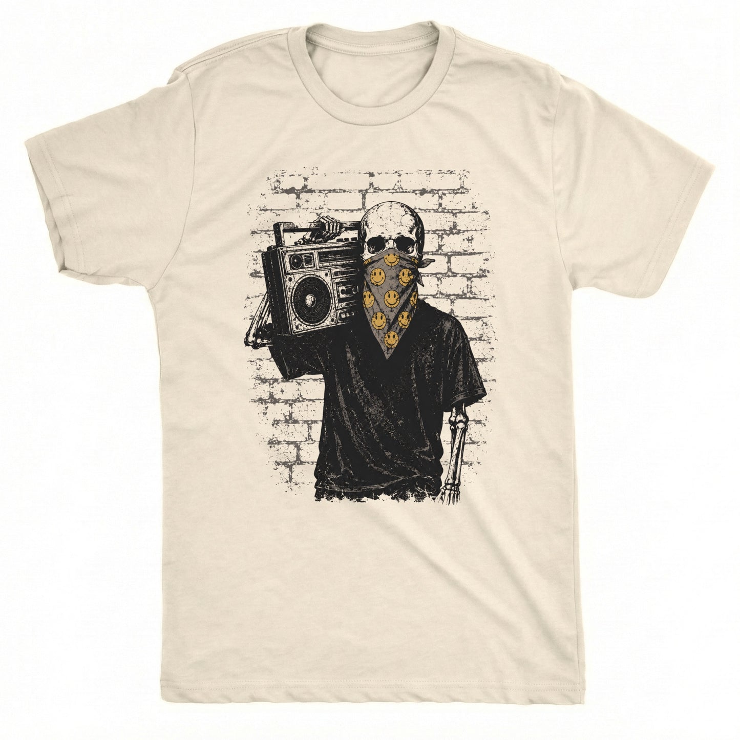 Smiley Bap Tee Natural Mockup