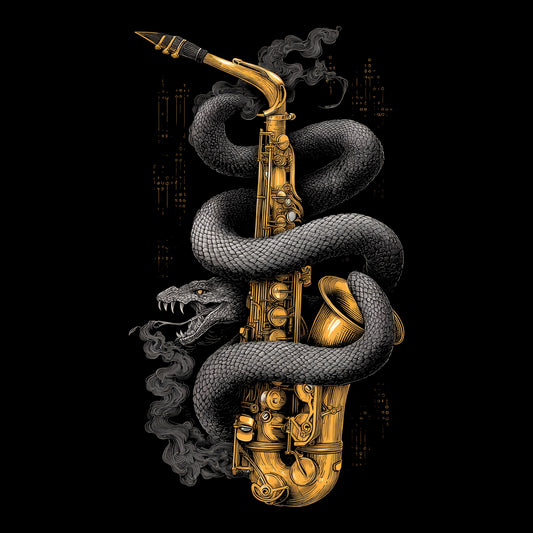 Snake Sax T-Shirt Design