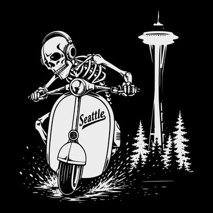 Space Scooter Tee Black Design