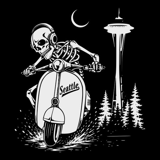 Space Scooter Tee Design Black