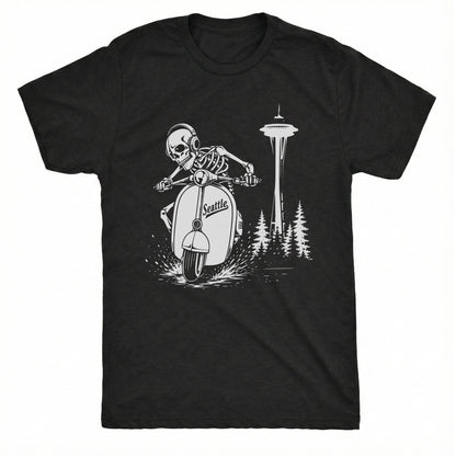 Space Scooter Tee Black Mockup